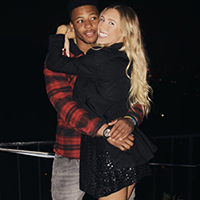 Saquon Barkley's girlfriend, Anna Congdon, celebrates Giants